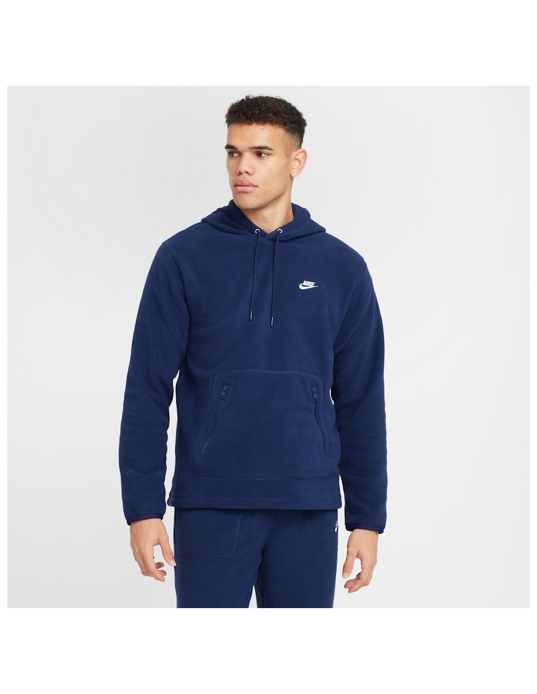 Nike Club Men's Winterized Pullover Hoodie Light Smoke GreyPureWhite FZ0660077 MBS