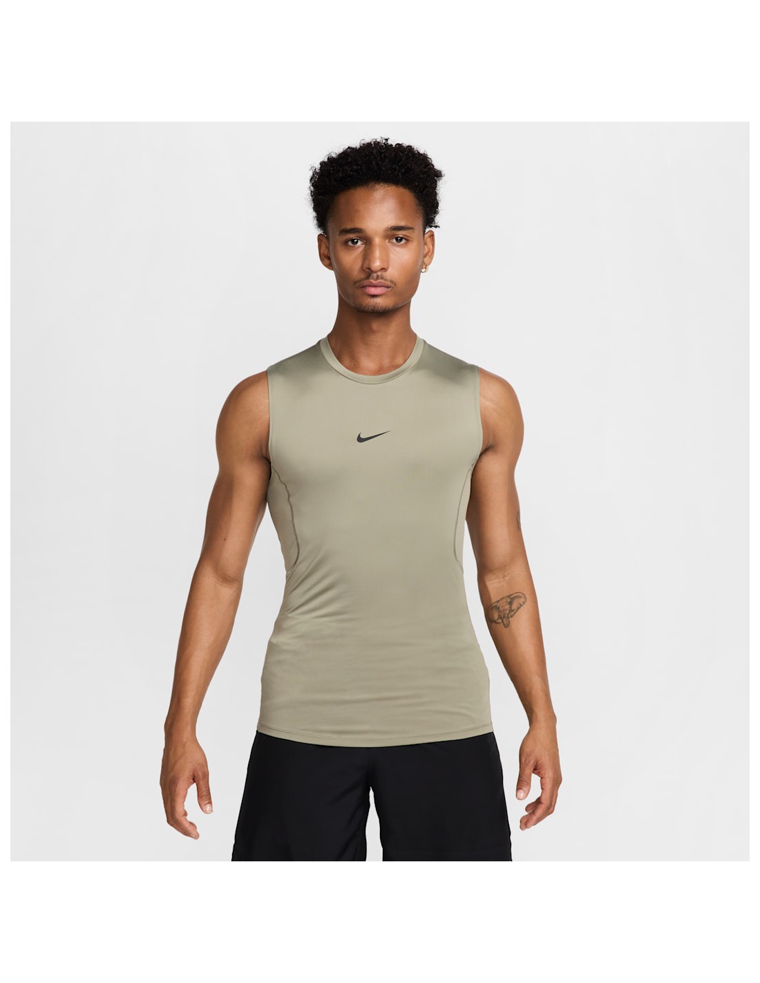 Nike Pro Men's DriFIT Tight Sleeveless Fitness Top Light ArmyBlack FB7914320 MBS