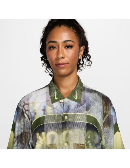 Nike x NOCTA Opal Tito Neeks Button Down PilgrimOil GreenBlack FV1939378 MBS
