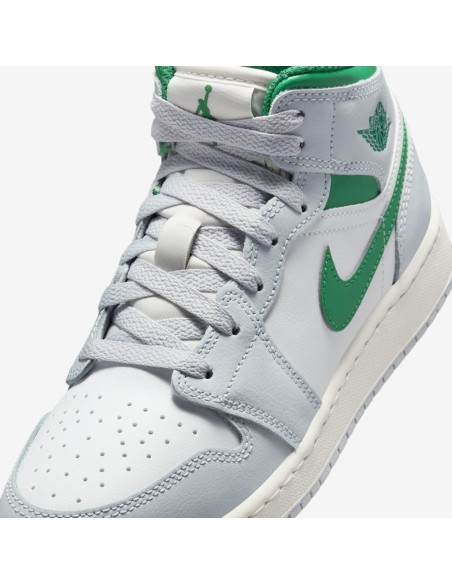 Jordan 1 Mid White Pure Platinum Pine Green GS DQ8423142 MBS