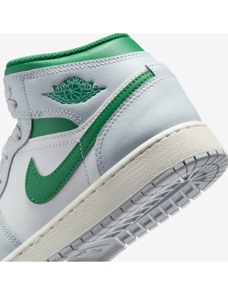 Jordan 1 Mid White Pure Platinum Pine Green GS DQ8423142 MBS