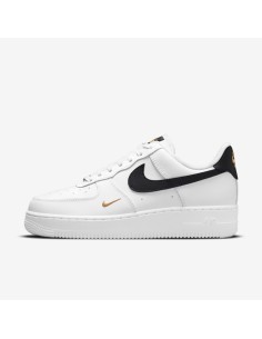 Nike Air Force 1 Low '07 Essential White Black Gold Mini Swoosh Women's CZ0270102 MBS