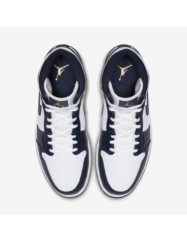 Jordan 1 Mid White Metallic Gold Obsidian 554724174 MBS