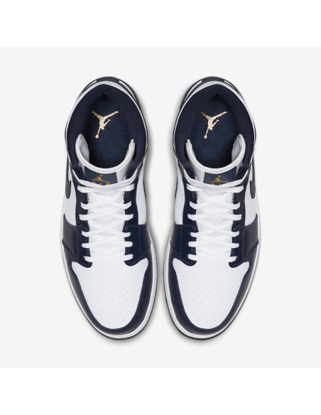 Jordan 1 Mid White Metallic Gold Obsidian 554724174 MBS
