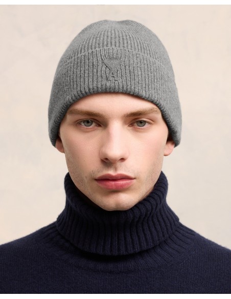 Ami Paris Cashmere Beanie Grey UHA107005052 MBS