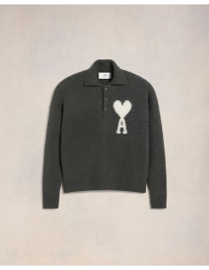 AMI Paris Large Heart Knitted Polo UPL325KN0032061 MBS