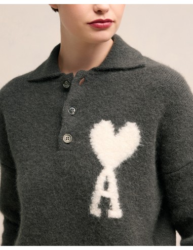 AMI Paris Large Heart Knitted Polo UPL325KN0032061 MBS