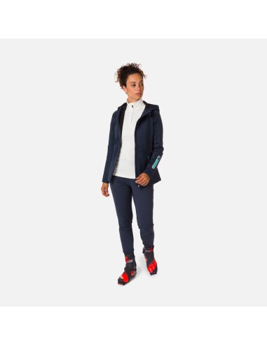ROSSIGNOL W Softshell Hoodie Jacket Jkt Navy Blue
