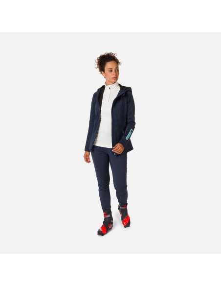 ROSSIGNOL W Softshell Hoodie Jacket Jkt Navy Blue