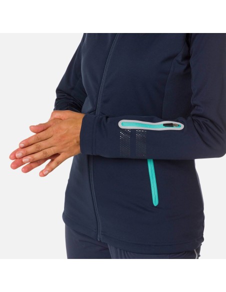 ROSSIGNOL W Softshell Hoodie Jacket Jkt Navy Blue