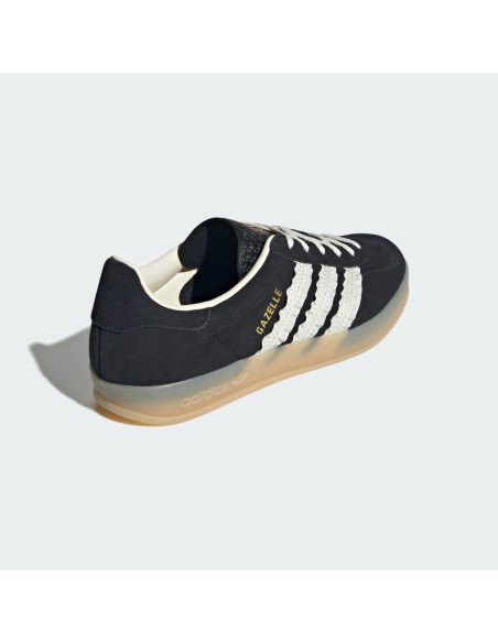 adidas Gazelle Indoor Core Black Cream White Gum Women's JS1412 MBS
