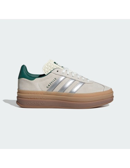 adidas Gazelle Bold Off White Collegiate Green Women's JI0328 MBS