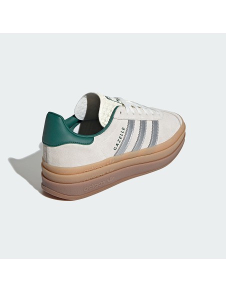 adidas Gazelle Bold Off White Collegiate Green Women's JI0328 MBS