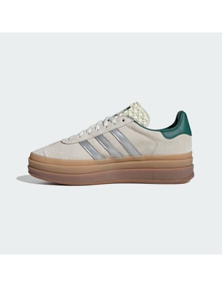 adidas Gazelle Bold Off White Collegiate Green Women's JI0328 MBS