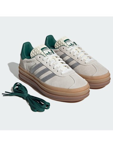adidas Gazelle Bold Off White Collegiate Green Women's JI0328 MBS