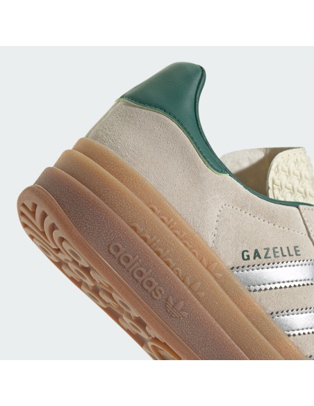 adidas Gazelle Bold Off White Collegiate Green Women's JI0328 MBS