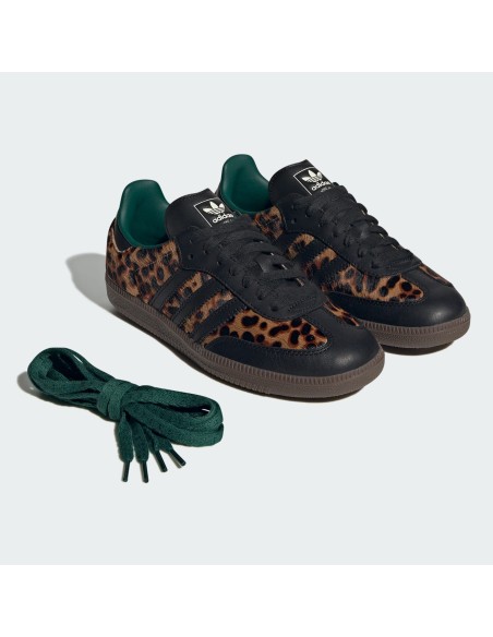 adidas Samba OG Black Green Leopard Women's JI2735 MBS