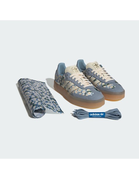 adidas Sambae Liberty London Floral Embroidery Blue Cream White Women's JQ6046 MBS