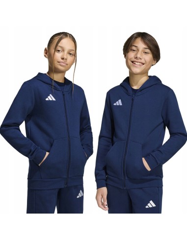 adidas Entrada 26 Full Zip Hoody for Kids Navy Blue KH1784