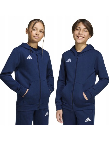 adidas Entrada 26 Full Zip Hoody for Kids Navy Blue KH1784