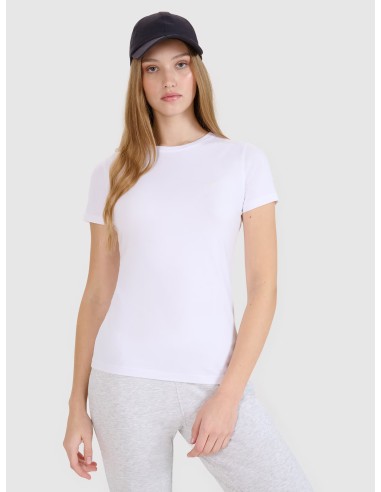 Women's slim plain T-shirt (2-pack) - Μαύρο & Λευκό