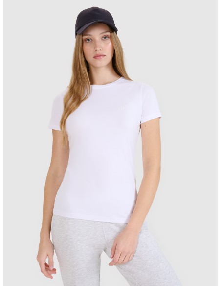 Women's slim plain T-shirt (2-pack) - Μαύρο & Λευκό