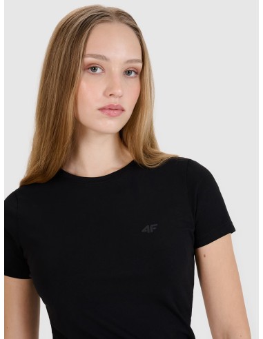 Women's slim plain T-shirt (2-pack) - Μαύρο & Λευκό