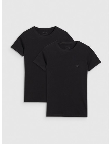 Women's slim plain T-shirt (2-pack) - Black