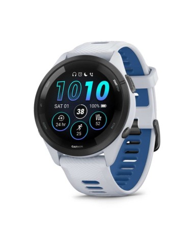 Garmin Forerunner 265 46mm Black Bezel with Whitestone Case White and Blue
