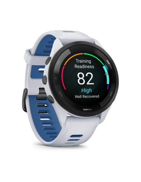 Garmin Forerunner 265 46mm Black Bezel with Whitestone Case White and Blue