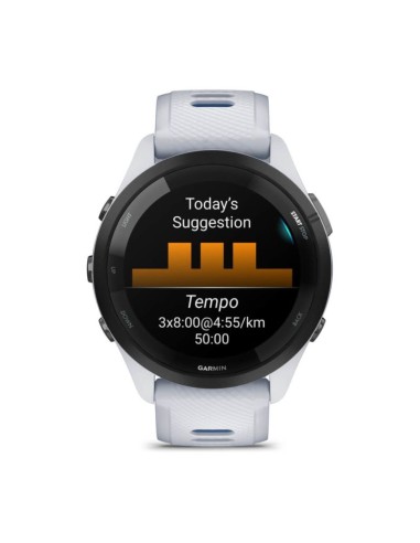 Garmin Forerunner 265 46mm Black Bezel with Whitestone Case White and Blue