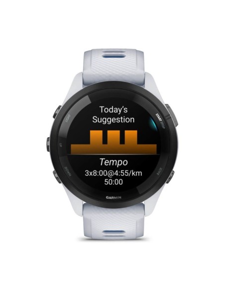 Garmin Forerunner 265 46mm Black Bezel with Whitestone Case White and Blue