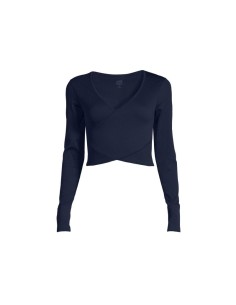 CASALL Seamless Rib Wrap Longsleeve core blue Tshirt