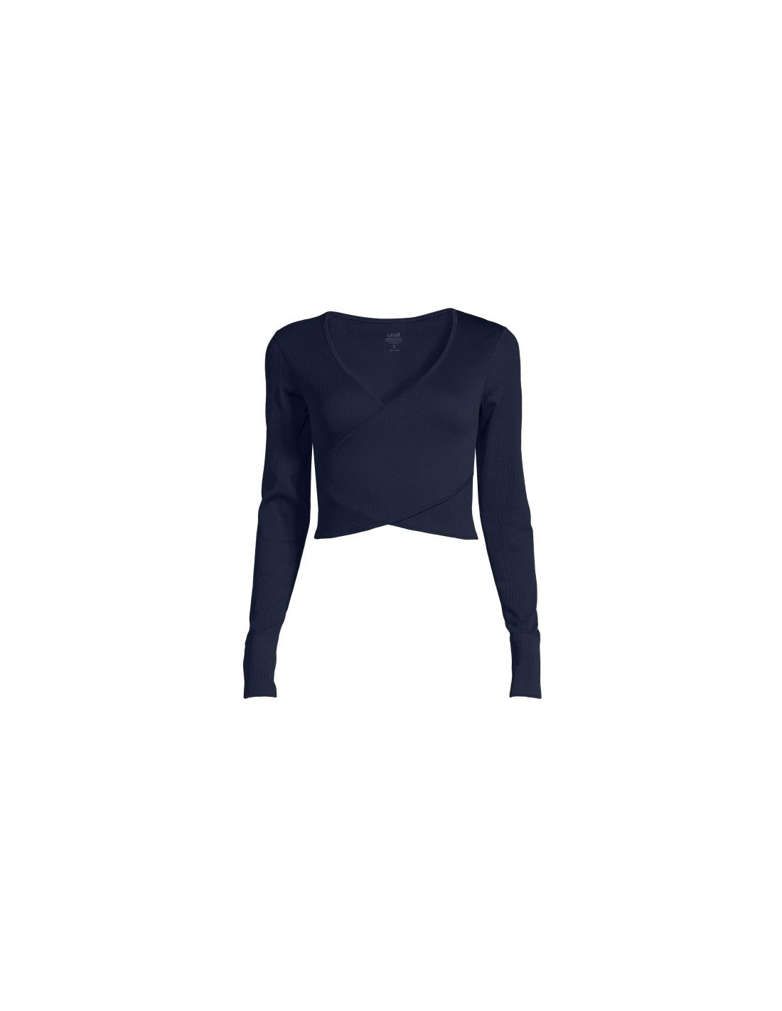 CASALL Seamless Rib Wrap Longsleeve core blue Tshirt