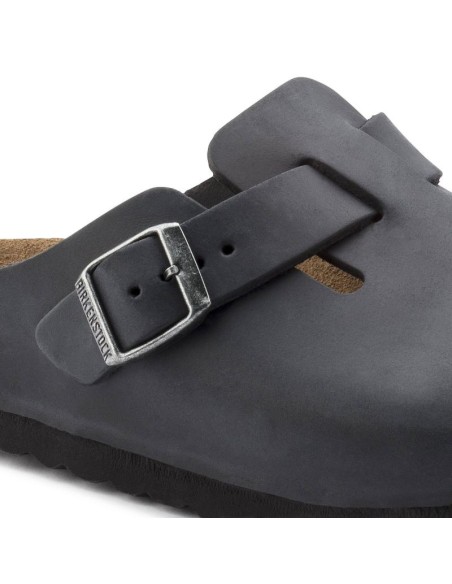 Birkenstock Boston Black women'smen's clogs oiled leather narrow slippers 0059463
