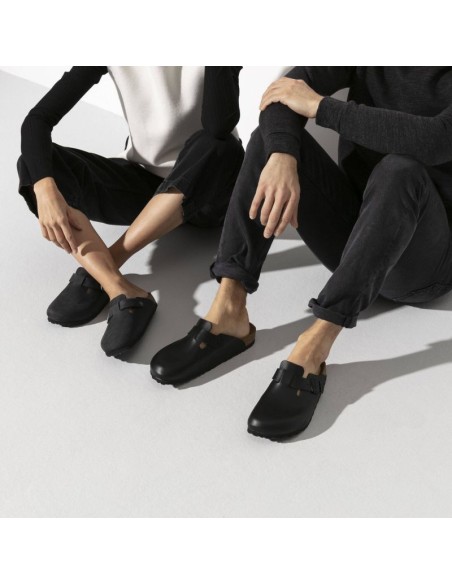 Birkenstock Boston Black women'smen's clogs oiled leather narrow slippers 0059463