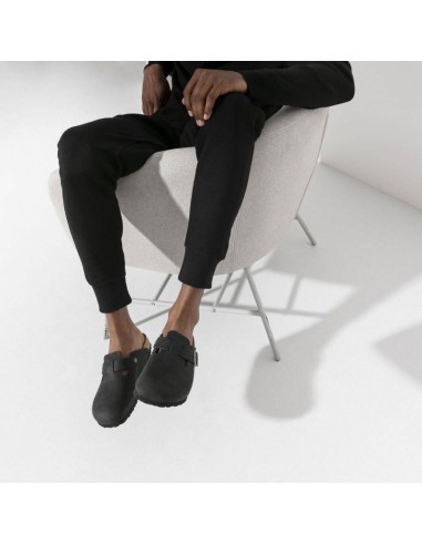 Birkenstock Boston Black women'smen's clogs oiled leather narrow slippers 0059463
