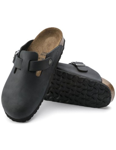 Birkenstock Boston Black women'smen's clogs oiled leather narrow slippers 0059463