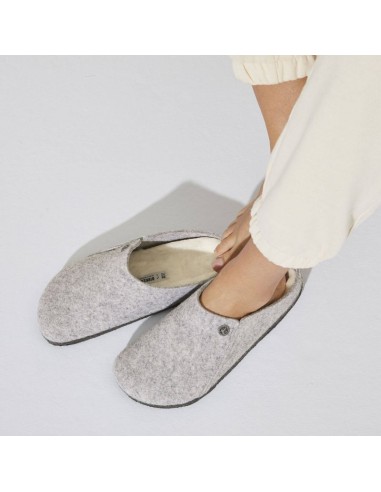 Birkenstock Zermatt Light Gray Wool Felt Insulated Men'sWomen's Slippers Regular Wide 1015092