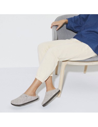 Birkenstock Zermatt Light Gray Wool Felt Insulated Men'sWomen's Slippers Regular Wide 1015092