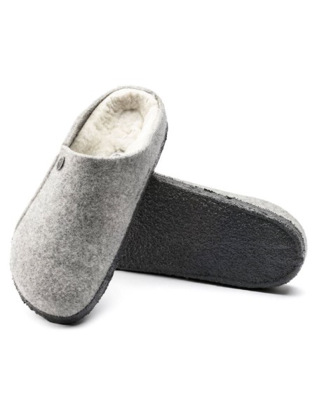 Birkenstock Zermatt Light Gray Wool Felt Insulated Men'sWomen's Slippers Regular Wide 1015092