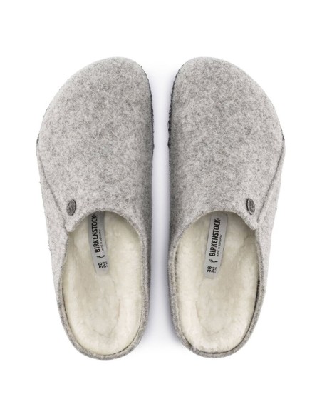 Birkenstock Zermatt Light Gray Wool Felt Insulated Men'sWomen's Slippers Regular Wide 1015092