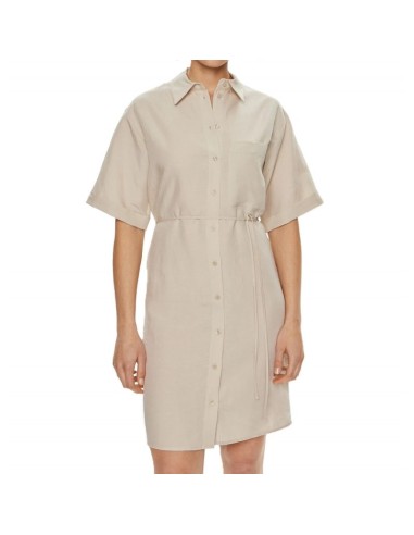 CALVIN KLEIN LINEN BLEND SHIRT DRESS