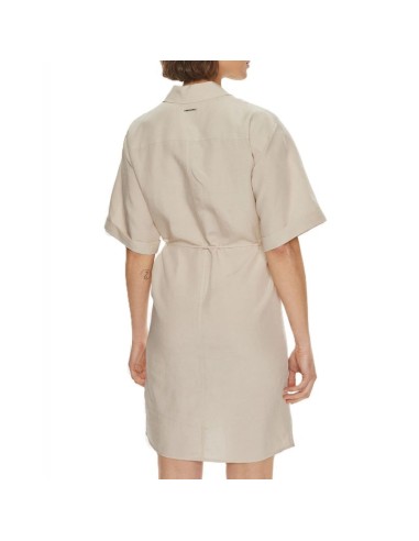 CALVIN KLEIN LINEN BLEND SHIRT DRESS