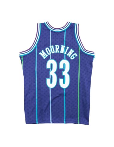 Mitchell Ness NBA Charlotte Hornets Alonzo Mourning Swingman Tshirt SMJYAC18010CHOPURP94AMO