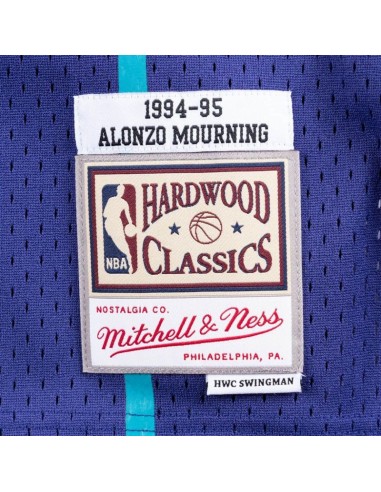 Mitchell Ness NBA Charlotte Hornets Alonzo Mourning Swingman Tshirt SMJYAC18010CHOPURP94AMO