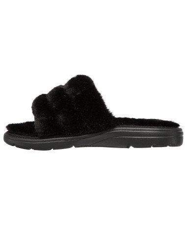 Skechers Lounge Χειμερινές Γυναικείες Παντόφλες με γούνα σε Μαύρο Χρώμα 175105-BBK