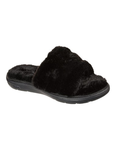 Skechers Lounge Χειμερινές Γυναικείες Παντόφλες με γούνα σε Μαύρο Χρώμα 175105-BBK