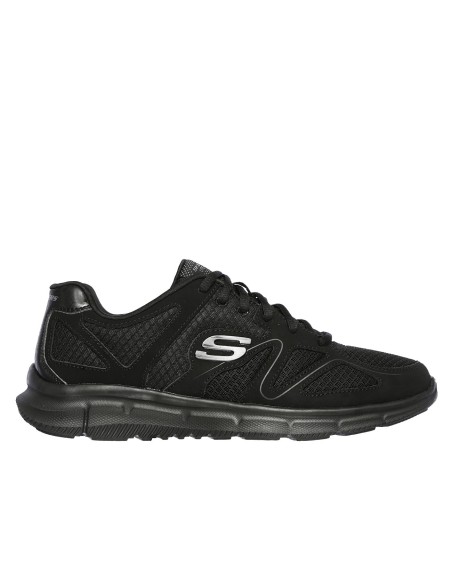Skechers Satisfaction 58350-BBK Ανδρικά Αθλητικά Παπούτσια Running Μαύρα
