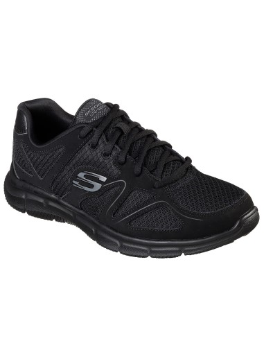 Skechers Satisfaction 58350-BBK Ανδρικά Αθλητικά Παπούτσια Running Μαύρα